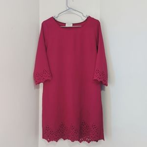 2/$25 Burgundy Shift M Dress with Eyelit Cut Out